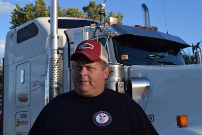 Owner-operator Todd Graham and his 2003 Kenworth W900L, one of two trucks in his leased operation; his voice is one of many featured in the video at the top of this post.