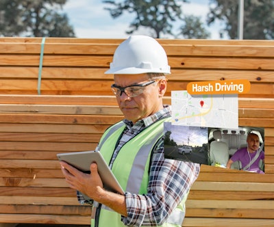 NEW DRIVER-FACING CAMERA ADD-ON | Verizon Connect’s new driver-facing camera extends its “Integrated Video for Reveal” solution, initially announced with road-facing views only. The new options captures the in-cab perspective. Features include (as shown) on-demand or downloadable access to in-cab footage; integration with the rest of the Integrated Video for Reveal platform; easy video download or on-demand access; and near-real-time notifications of on-highway events, as shown in the image, among others. More about the Reveal platform via this link.