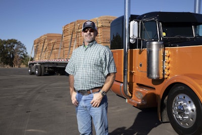 Driver Joel Sodorff with a load typical of the construction materials hauled by JDT Trucking.