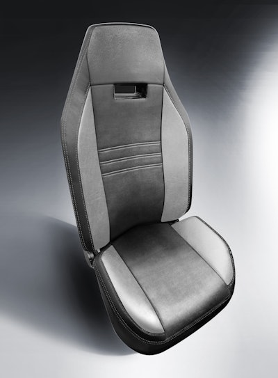 MACK TRUCKS PREMIUM SEATING, INFOTAINMENT OPTIONS | Pictured is the Mack Premium Comfort 2.0 seat available for Anthem, Pinnacle and Granite models, now available as an option with order. The seat includes revisions designed to maximize driver comfort, including resculpted and recontoured seatbacks for additional back and shoulder support. The 2.0 version maintains current seat features, including air lumbar adjustments and available heat. Additionally, the seat armrest can now be fine-tuned via a tuning wheel under the front of the armrest to quickly and easily adjust the armrest to the appropriate position. Also newly available is the Apple CarPlay infotainment system, providing what Mack says is a safer, easier way to use an Apple iPhone and its capabilities while driving. Once connected, CarPlay displays key functions like navigation, phone controls and music on the Mack infotainment system. Spec’d for infotainment, a truck is upgraded to CarPlay with a simple software update at the dealership.