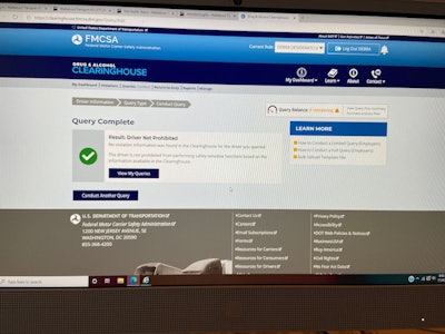 Query complete, driver not prohibited page