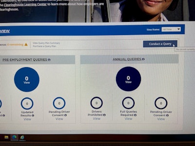 Clearinghouse dash board, conduct a query button