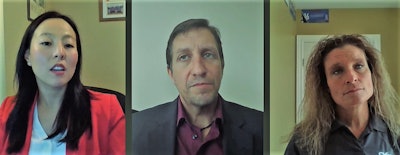 From left: ERoad’s Soona Lee, Joe DeLorenzo of FMCSA and CVSA’s Kerri Wirachowsky