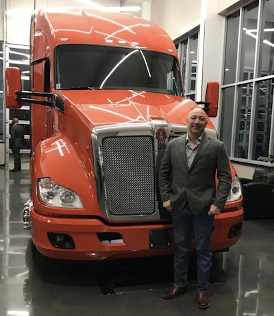 Army veteran and Werner Enterprises trucker Ivan Hernandez won a new Kenworth T680 through the Transition Trucking: Driving for Excellence Award.