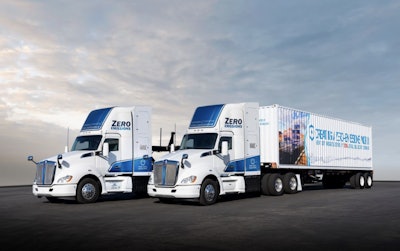 The first two fuel cell electric heavy-duty Class 8 Kenworth trucks built under the Zero and Near Zero Emissions Freight Forwarding (ZANZEFF) project sponsored by the state of CA are preparing for delivery to demonstration fleet customers.