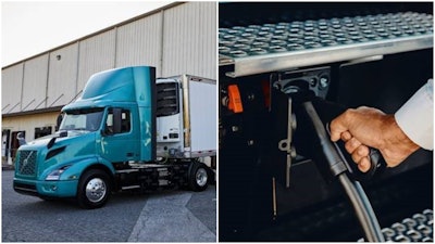 VOLVO VNR ELECTRIC BUYERS WILL BENEFIT FROM PREMIUM SERVICE PACKAGE | Volvo Trucks North America’s VNR all-electric truck-tractor became available for order today, and the company announced it was offering special financing and insurance solutions through Volvo Financial Services (VFS) and service and support bundles available for ease of ownership throughout the life cycle of the new truck model. With full-scale commercial production of the all-electric unit set for early 2021, customers placing orders can benefit from the company’s new Volvo Gold Contract service offering, with easy-bundle payment options from VFS and premium uptime services from Volvo Trucks. The Gold Contract comes comes standard with the Volvo VNR Electric and is the first service contract of its kind from the company, Volvo says. The service includes scheduled and preventive maintenance, towing and vehicle repair, including the vehicle’s lithium-ion batteries and the complete electromobility system. It also includes the Uptime Services bundle from Volvo Trucks that customers are already familiar with. Added to that is a new battery monitoring service. Customers will also receive Volvo’s Remote Diagnostics, Volvo Action Service and ASIST via the Volvo Trucks Uptime Center, which offers 24/7 customer support. The rig is available in 4×2 (shown) and 6×2 configurations.