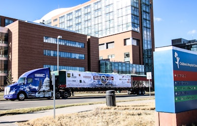The tree also made a stop at Children’s Hospital Colorado in Denver on Nov. 14. (Photo by James Edward Mills)