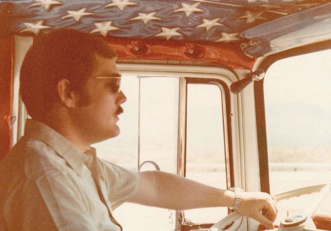 Truck driver Mike Draper behind the wheel