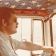 Truck driver Mike Draper behind the wheel