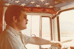 Truck driver Mike Draper behind the wheel
