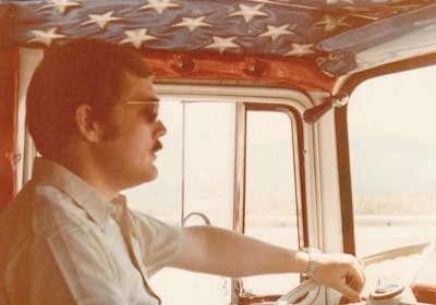 Truck driver Mike Draper behind the wheel