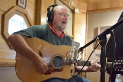 2020 Trucker Talent winner John Malayter playing guitar and singing in studio