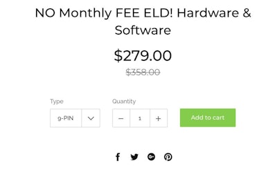 No Monthly FEE ELD! Hardware & Software $279 advertisement