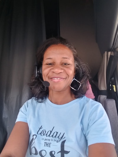 Meet Kenyette Godhigh-Bell, shown here behind the wheel of her 2017 Freightliner Cascadia — you heard that right — Godhigh-Bell is a company driver no more.