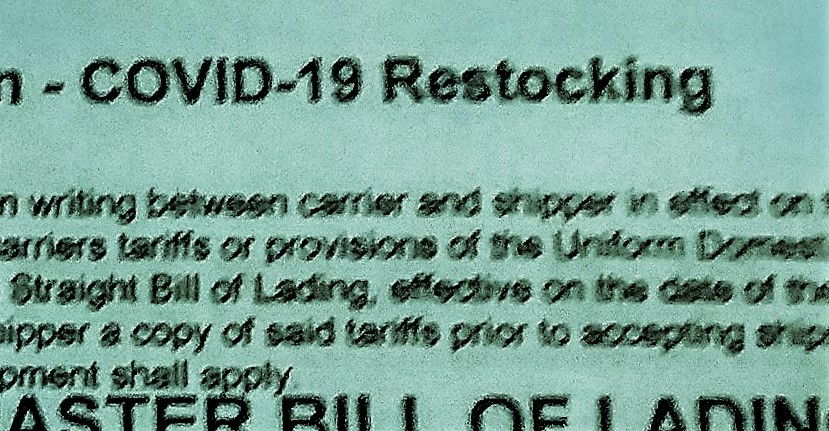 covid-19 restocking emergency bill of lading