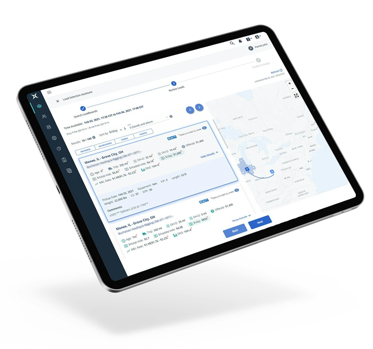 DAT load board integrating with Axele TMS Overdrive
