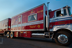 Evel Knievel's Mack truck and trailer after restoration