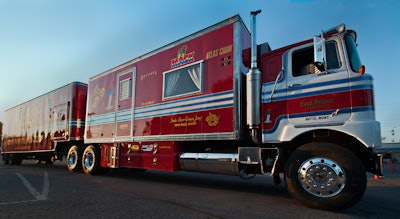 Evel Knievel's Mack truck and trailer after restoration