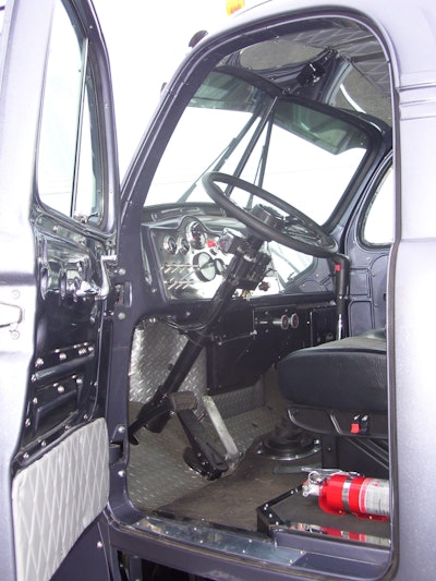 interior of mike flake's 1960 mack truck