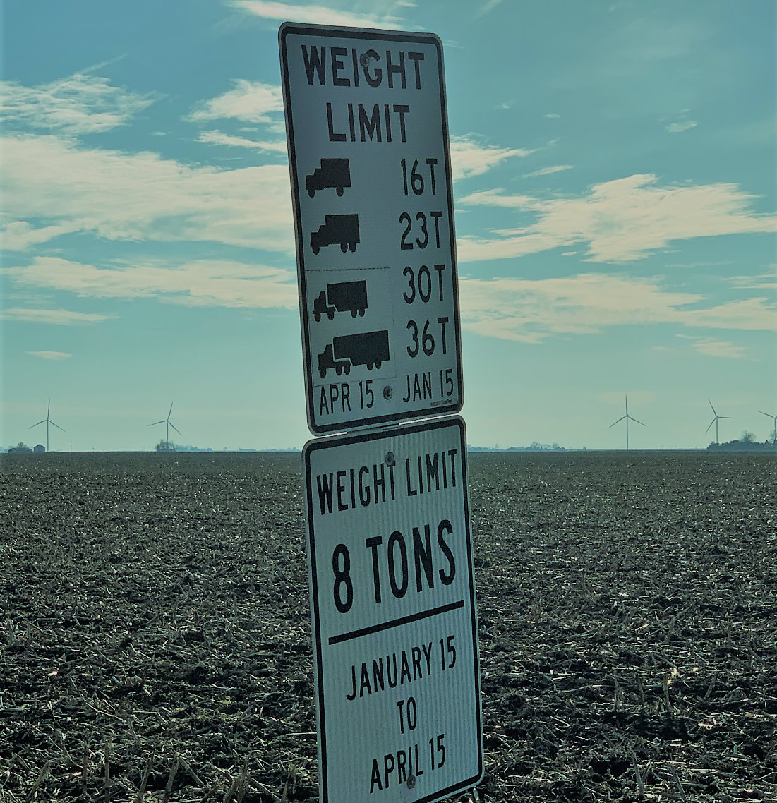 weight limit sign on county/township road