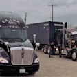 Clark Freight semi trucks with trailers