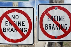 No Engine Braking and Engine Braking signs with red slashes through them