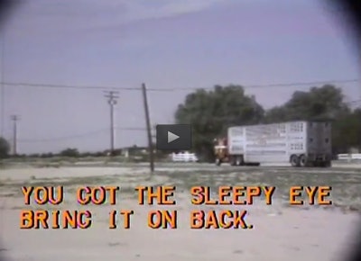 Screenshot from the documentary with subtext reading, 'You got the Sleepy Eye bring it on back.'