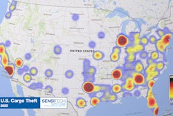 Sensitech found that 48% of the nation's cargo thefts occurred in California, Texas and Florida.