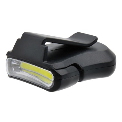 LUMAGEAR light clips to the brim of your cap to give you hands-free illumination up to more than 30 feet and has seven hours of battery life.