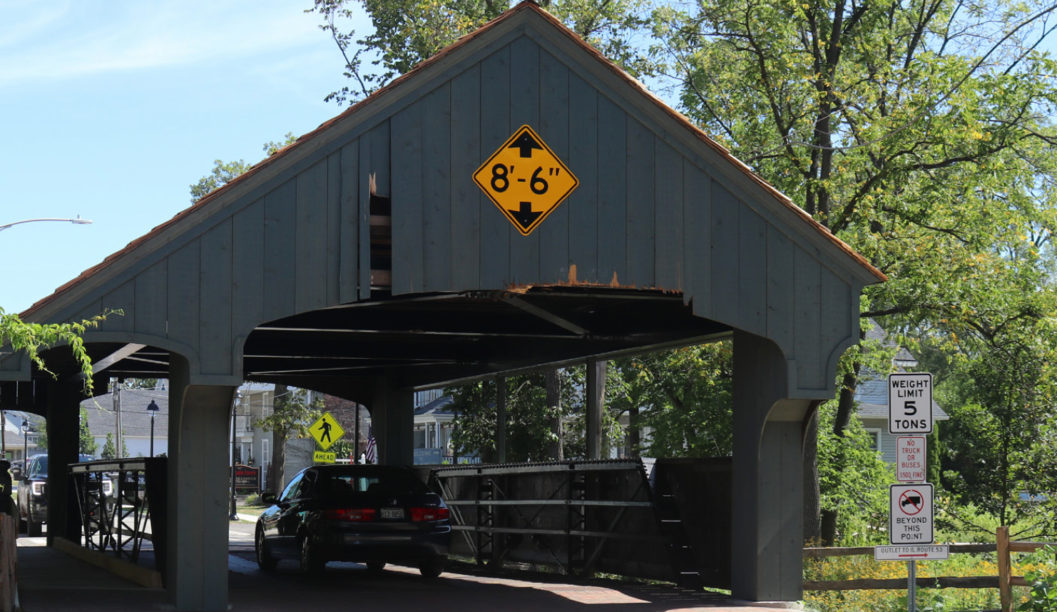 The Buffalo Creek Bridge, also known as the Robert Coffin Parker Bridge, has been struck 14 times since it reopened in August after being refurbished following a truck strike in 2018.