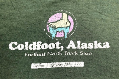 coldfoot, alaska truck stop tshirt