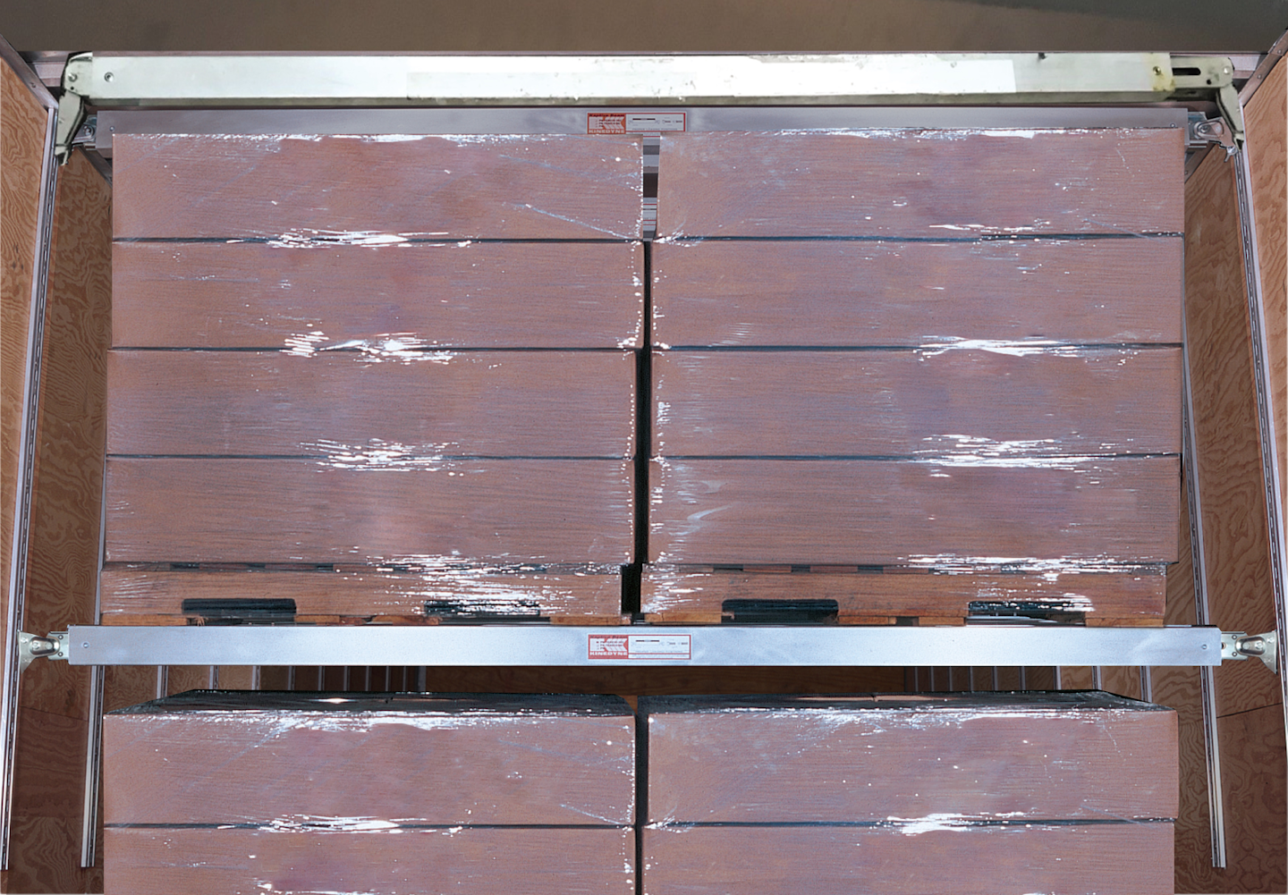 New extended clearance height for van decking system | Using decking to safely stack two levels of palletized freight in a single trailer can double cargo capacity. However, some captive decking systems can get in the way of larger cargo or risk forklift damage during loading and unloading. The Kinedyne new extended-clearance head design for the K2 Kaptive Beam decking system moves logistic beams almost two and a half inches higher in the trailer, providing even more clearance for forklifts and freight. The design, the company says, creates up to 3 percent more free space at the top of the trailer when the beam is stored — maximizing the available cubic space when decking is not required. The new head assembly is made from anodized high-strength aluminum. It moves within Kinedyne’s vertical track to position and securely lock the beams wherever they are needed for decking or shoring. The K2 weighs 25 percent less than Kinedyne’s K1 Kaptive Beam track and can also be recessed to maximize trailer interior width.