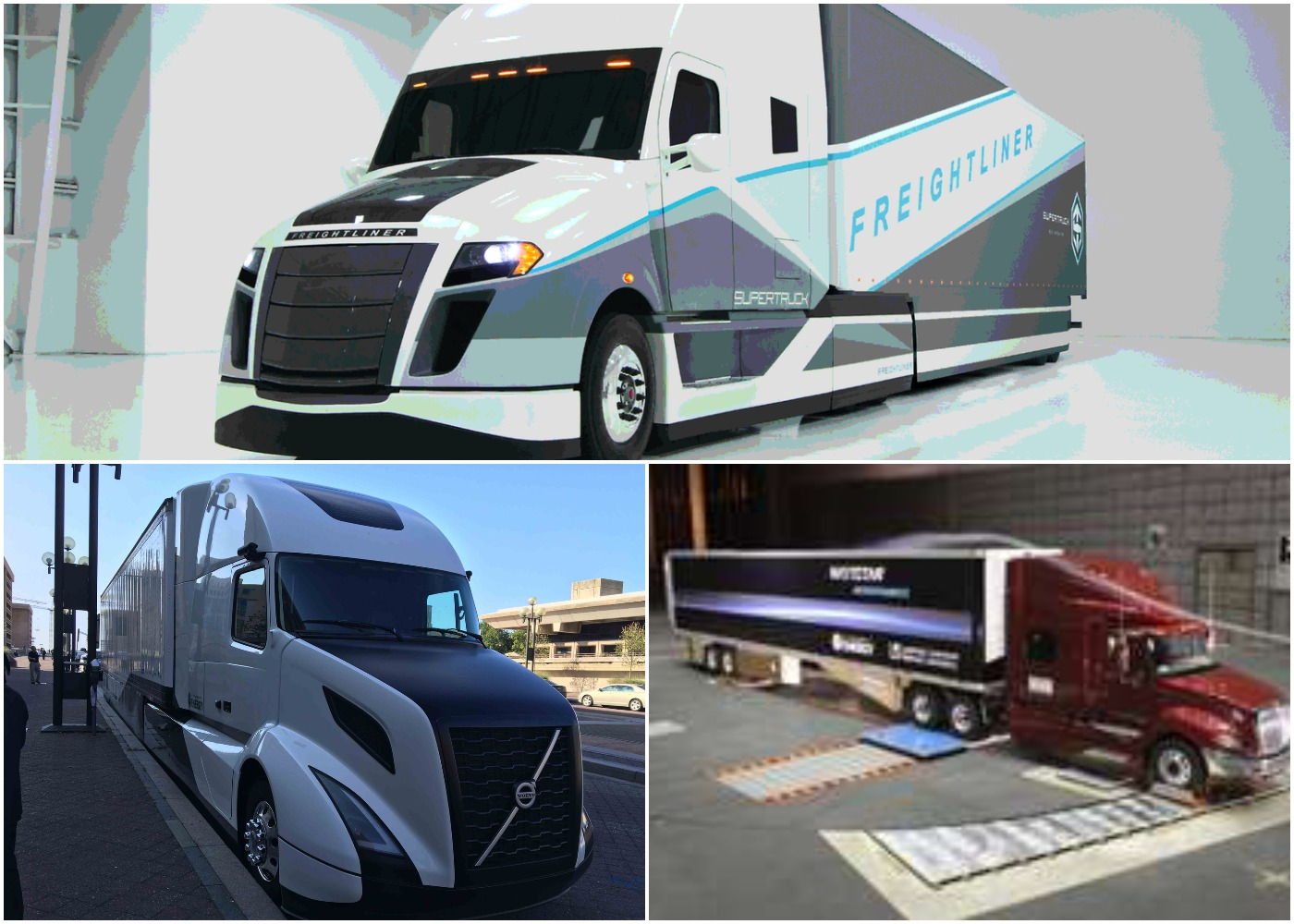 semi truck collage