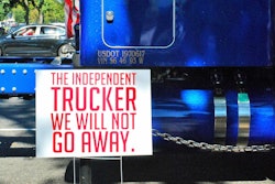 The independent trucker we will not go away protest sign