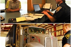 police receiving information from man