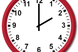 clock with short hand at 2 and long hand at 12