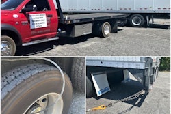 Tow truck attempting to tow semi truck