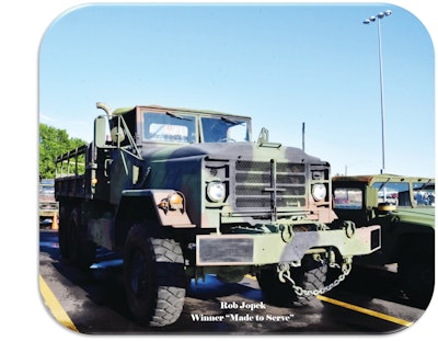 Rob Jopek's 1984 M925 military truck won the Made to Serve award for best military vehicle.