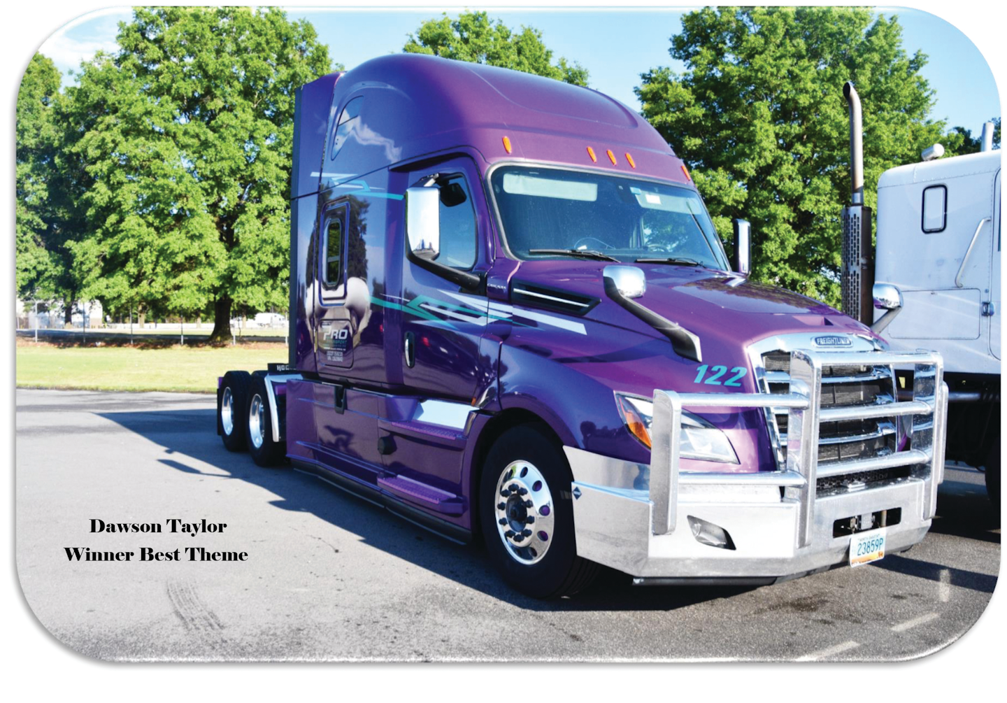 Dawson Taylor's 2020 Freightliner Cascadia won Best Theme.