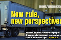 New rule, new perspectives text over picture of semi truck