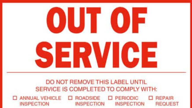 out of service label