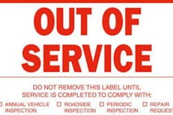 out of service label