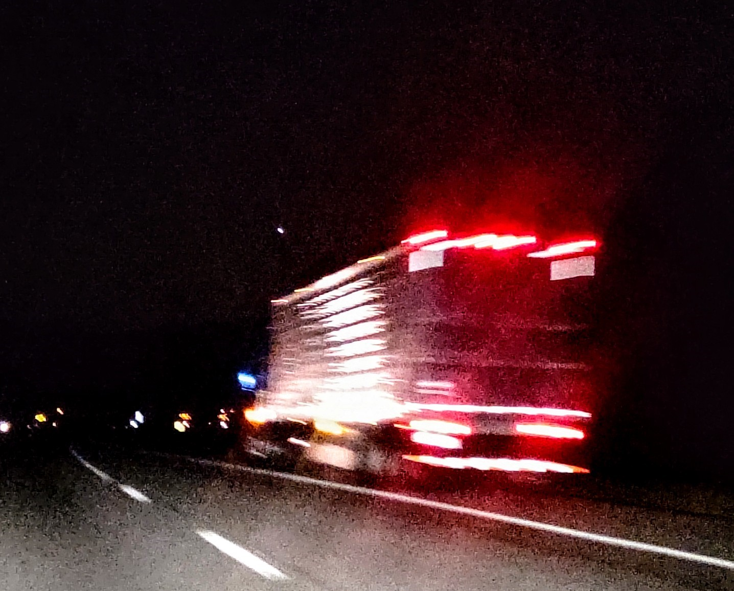 Overnight Roadside Parking Grainy Blur