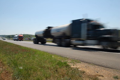 speeding truck on highway