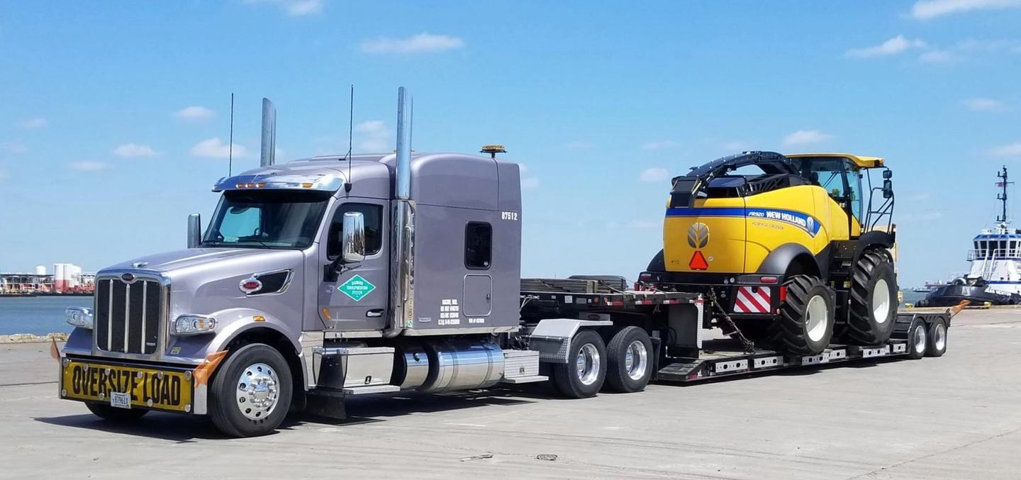 Heavy-specialized hauling company Diamond Transportation System was named 1st place in the small carrier division -- pictured is Diamond-leased and recent Owner-Operator of the Year winner Kevin Kocmich's 2020 Peterbilt 567. Read more about Kocmich via this link.