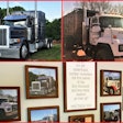 semi truck collage on wall