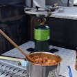 Chili mac in pot inside truck