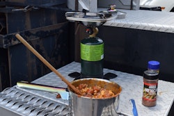 Chili mac in pot inside truck
