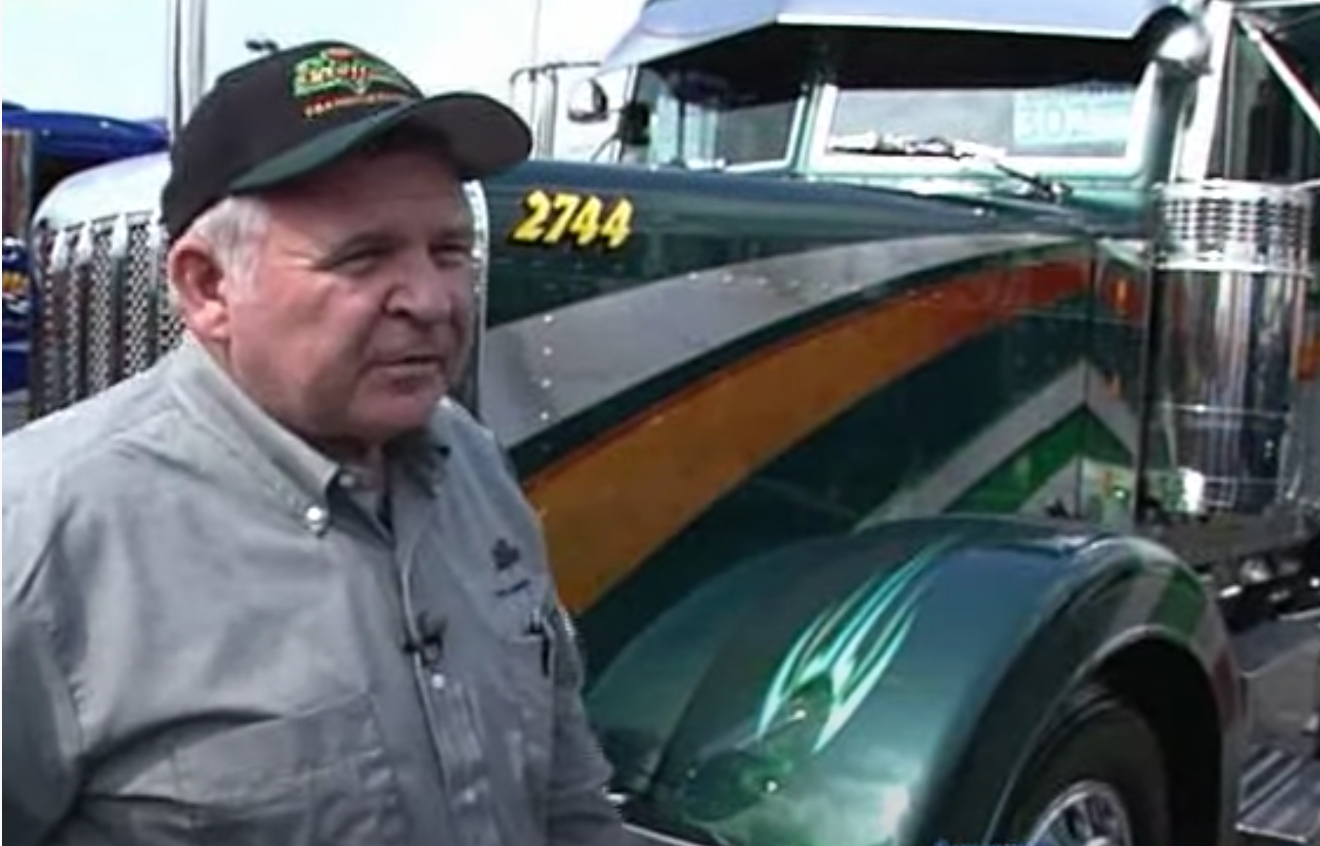 Ronald Baird with his 2000 Peterbilt 379 from a 2013 Overdrive's Custom Rigs video.