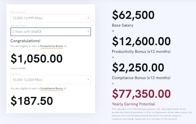 ShipEx pay calculator